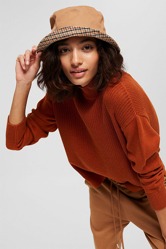 Jumper with a high-low hem, 100% organic cotton, RUST ORANGE, detail image number 6