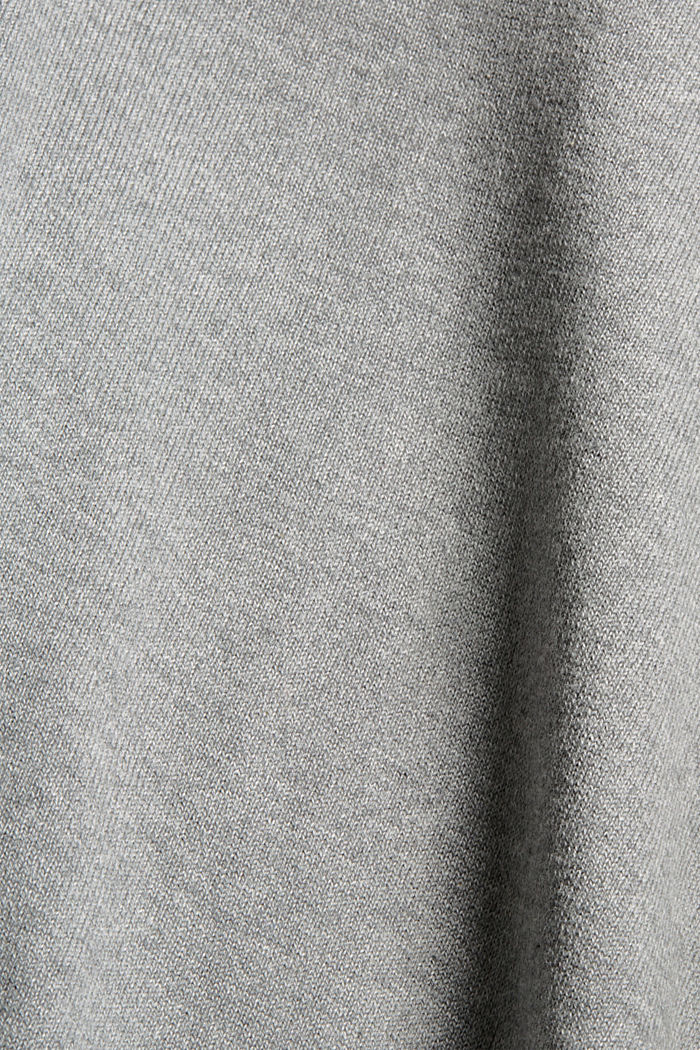 Fijngebreid vest met capuchon, 100% katoen, MEDIUM GREY, detail image number 4