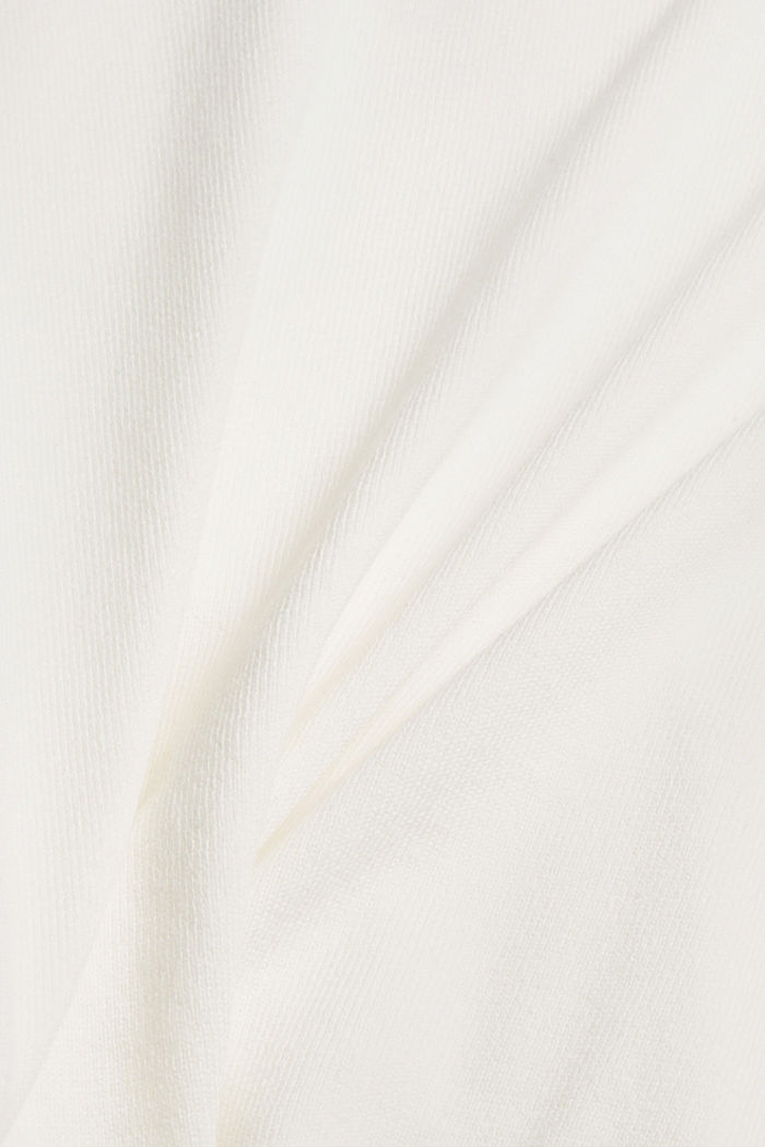 Pull-over à col droit en coton mélangé, OFF WHITE, detail image number 4