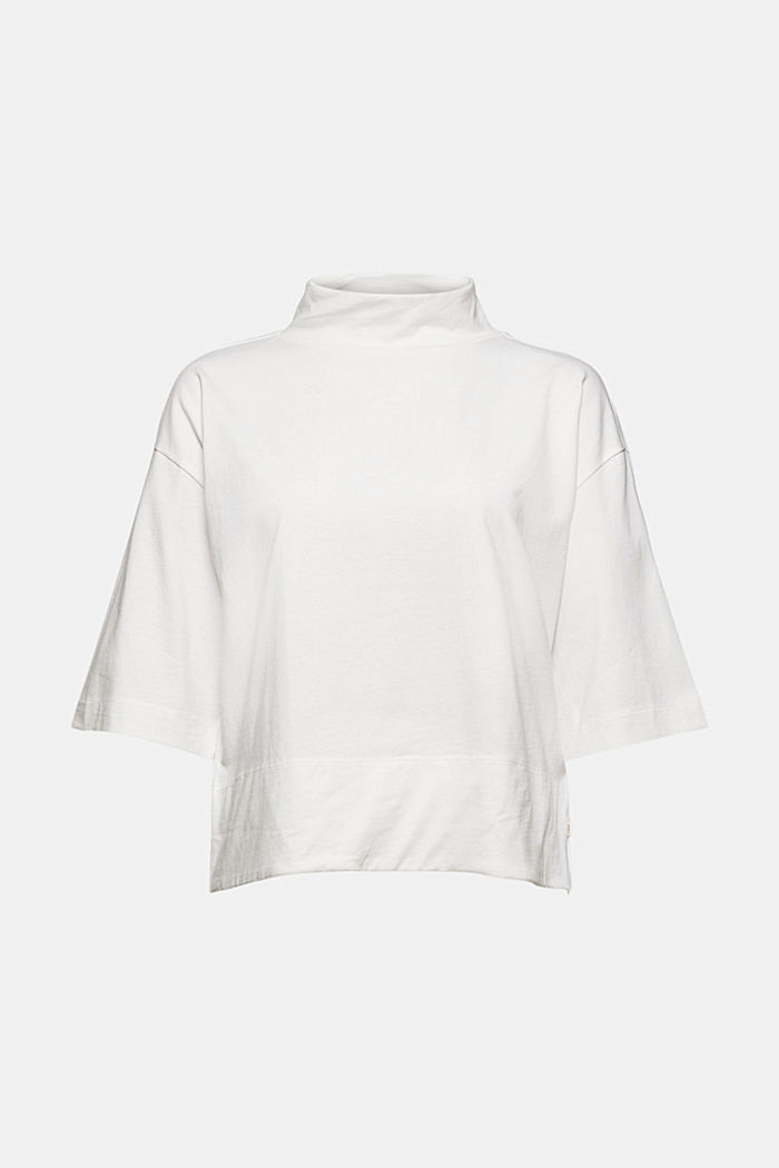 Shirt met opstaande kraag van 100% biologisch katoen, OFF WHITE, detail image number 5