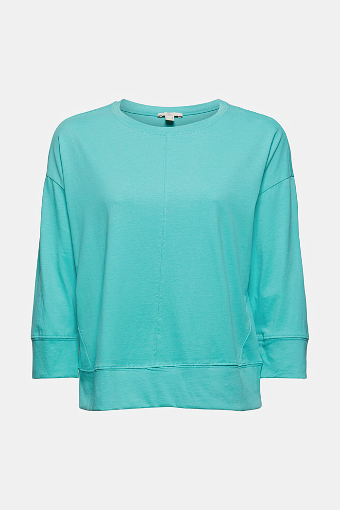 Soft long sleeve top made of 100% organic cotton, AQUA GREEN, detail image number 7