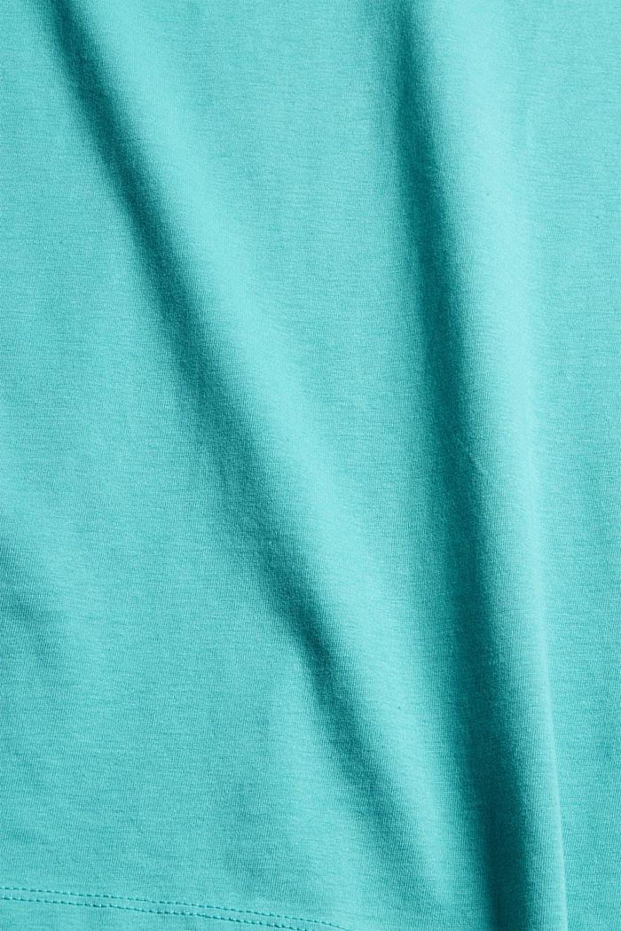 Pehmeä T-paita 100 % luomupuuvillaa, AQUA GREEN, detail image number 4