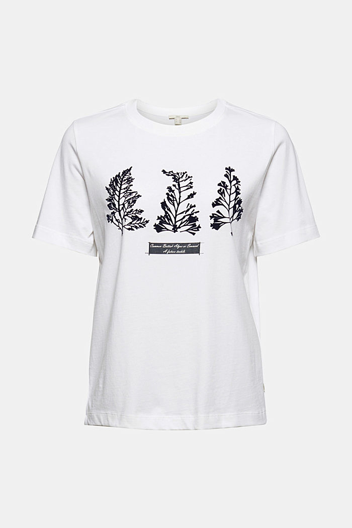 T-Shirt mit Flock-Print, 100% Bio-Baumwolle, WHITE, detail image number 6