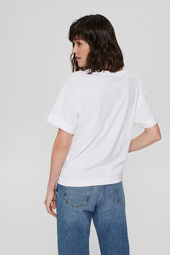 T-shirt met print, 100% organic cotton, WHITE, detail image number 3