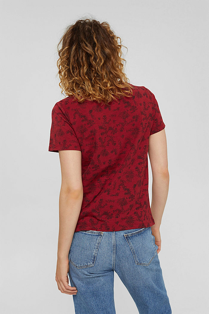 T-shirt in 100% cotone biologico, DARK RED, detail image number 3