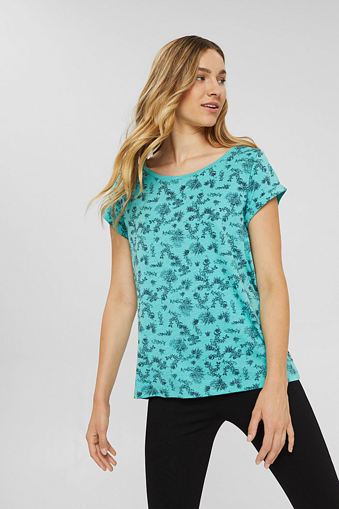 T-Shirt mit Print aus 100% Organic Cotton, AQUA GREEN, detail image number 5