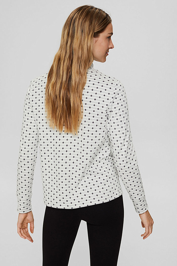 Double-faced long sleeve top in 100% organic cotton, OFF WHITE, detail image number 3