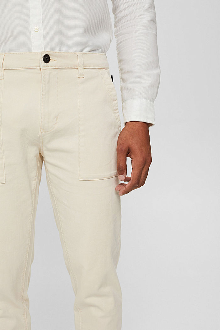 Ankle-length twill trousers with large pockets, SAND, detail image number 2