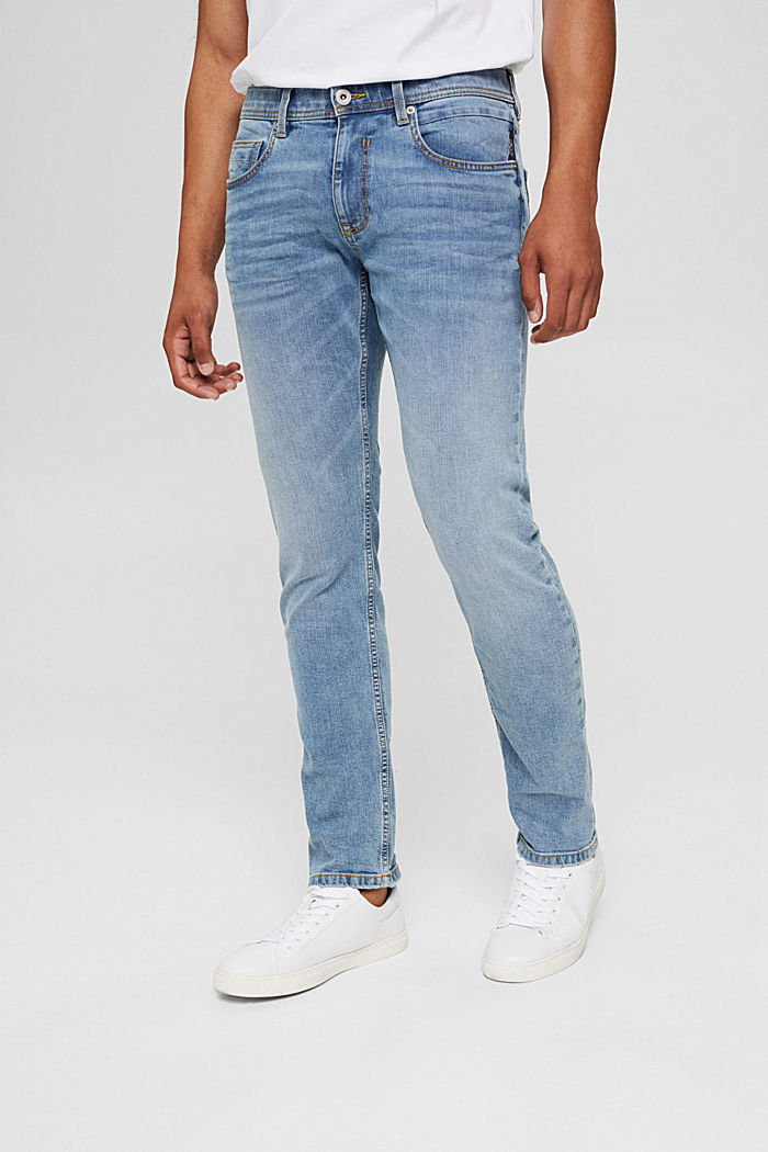 Schmale Stretch-Jeans im Washed-Look