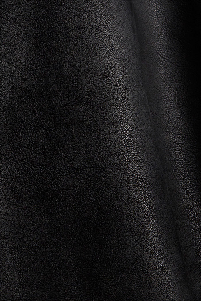 Cazadora de estilo motero en polipiel, BLACK, detail image number 5