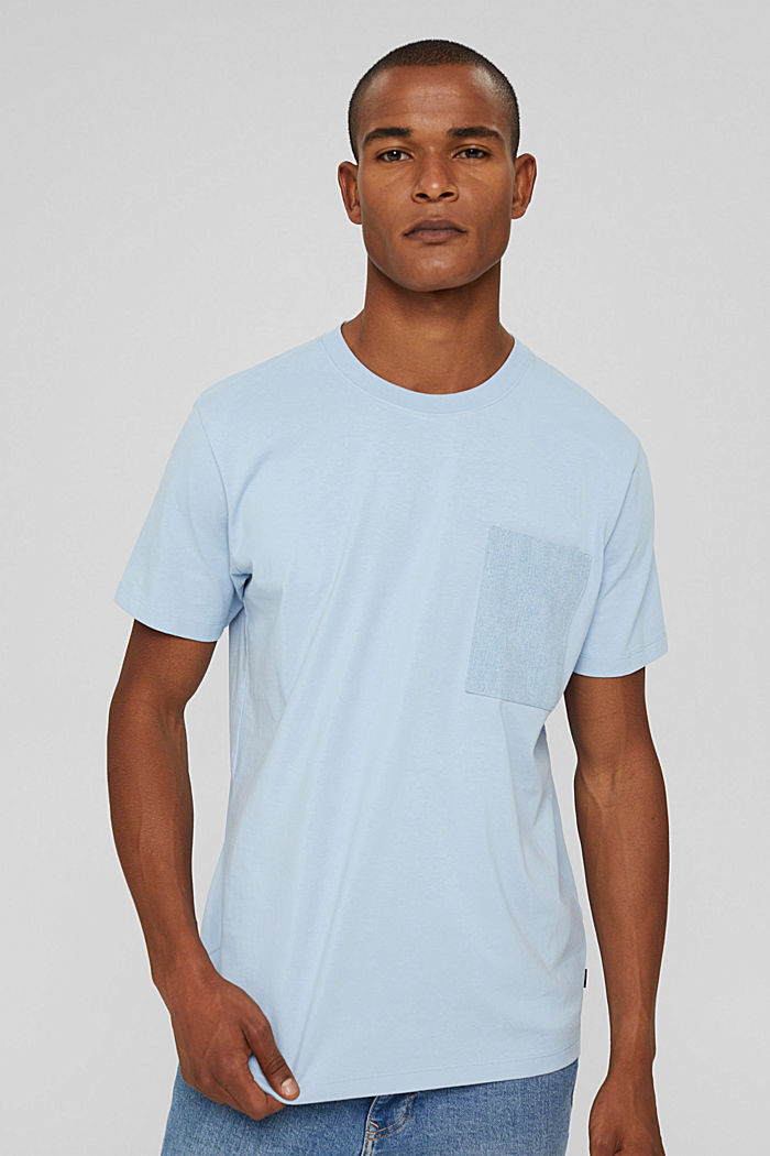 Jersey T-shirt made of organic cotton, LIGHT BLUE, overview