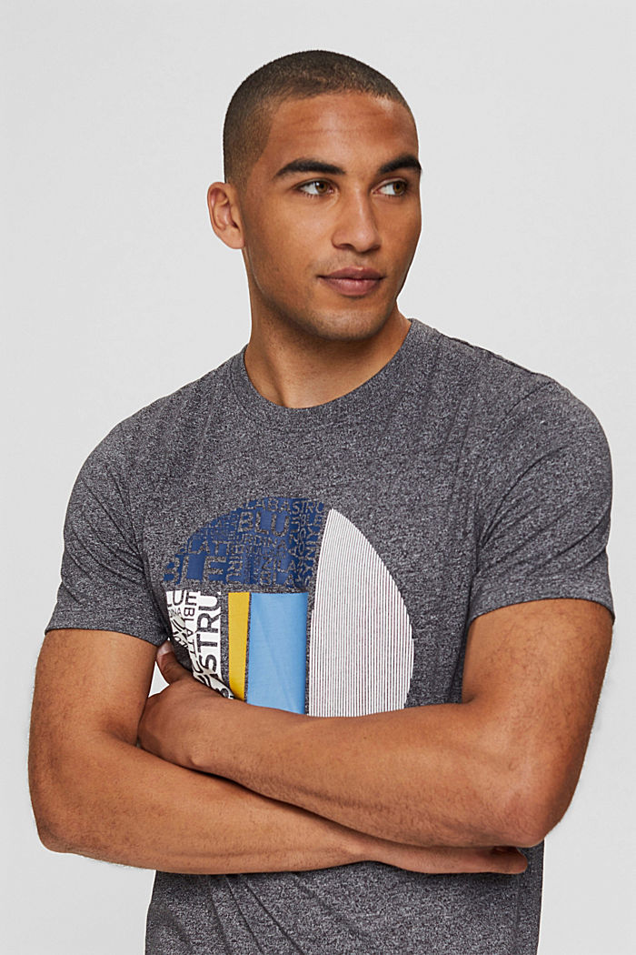 Gerecycled: jersey T-shirt met print, NAVY, detail image number 5