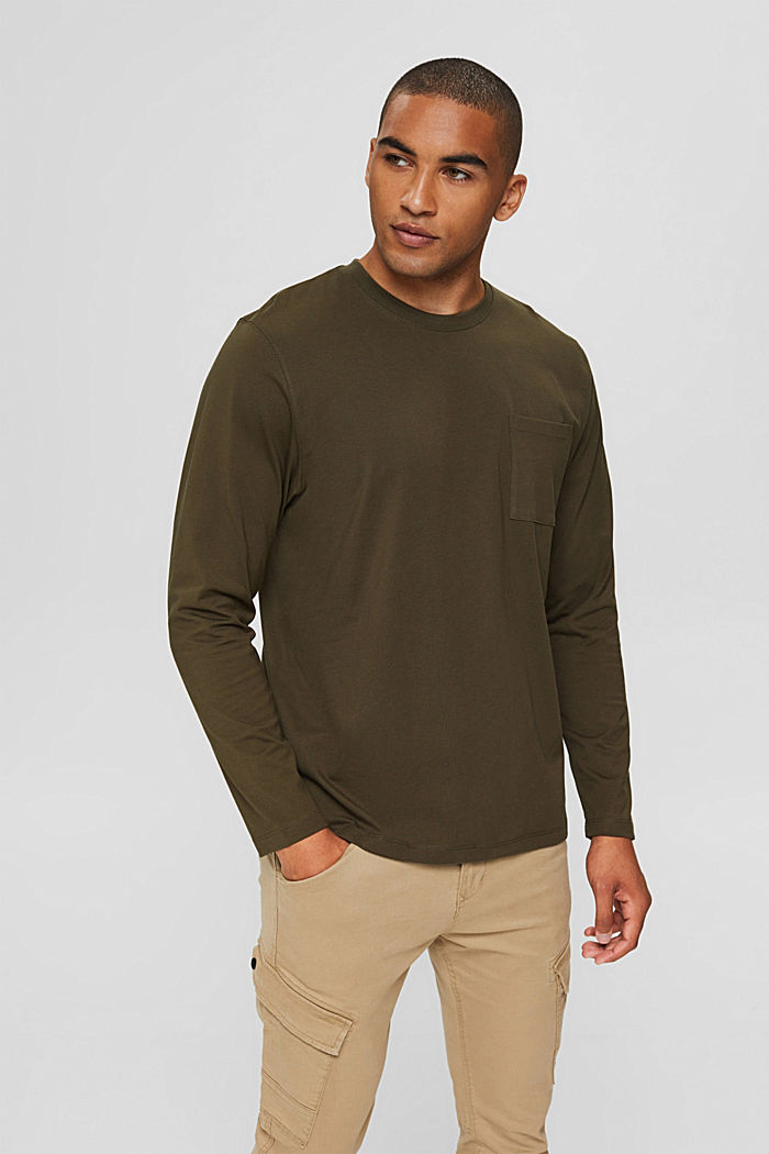 Jersey long sleeve top in organic cotton
