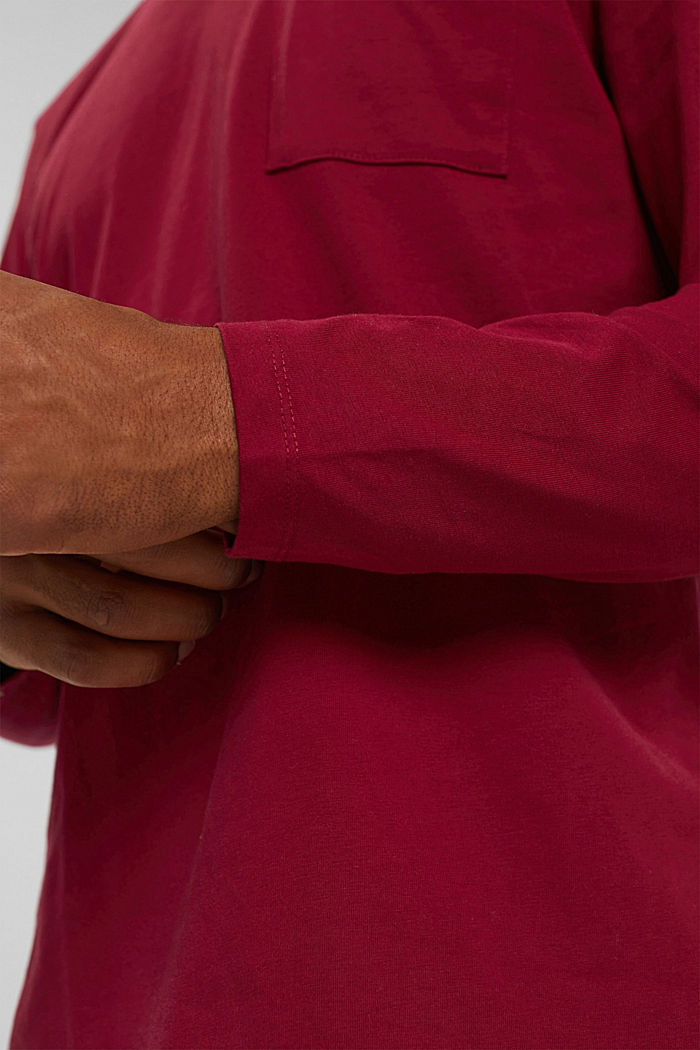 Jersey-Longsleeve aus Organic Cotton, BERRY RED, detail image number 1