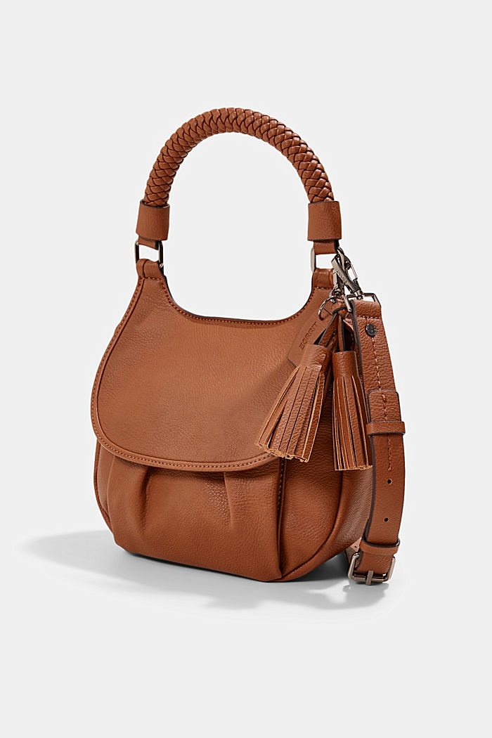 Materiale vegano: borsa a tracolla con flap-over, RUST BROWN, detail image number 2