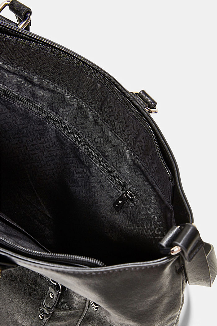 Végane : sac bandoulière à monogramme, BLACK, detail image number 4