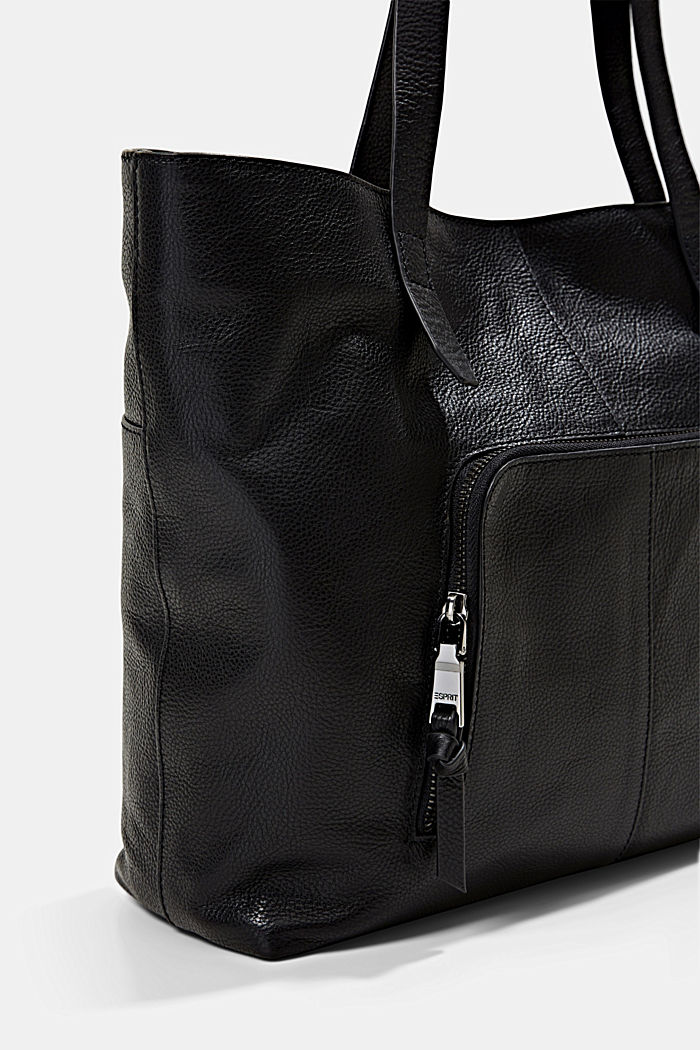 I skinn: shoppingväska med magnetlås