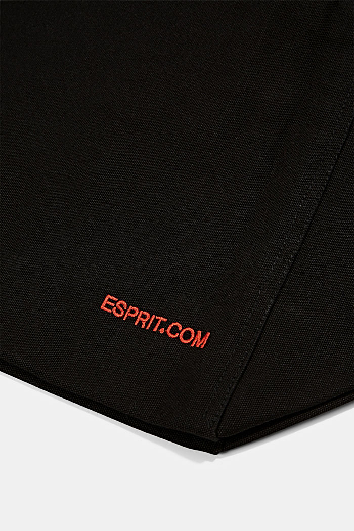 Canvas bag with logo embroidery, BLACK, detail image number 5