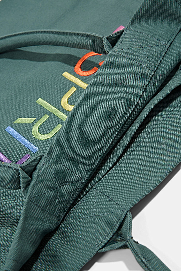 Bolso de lona con logotipo bordado, TURQUOISE, detail image number 4