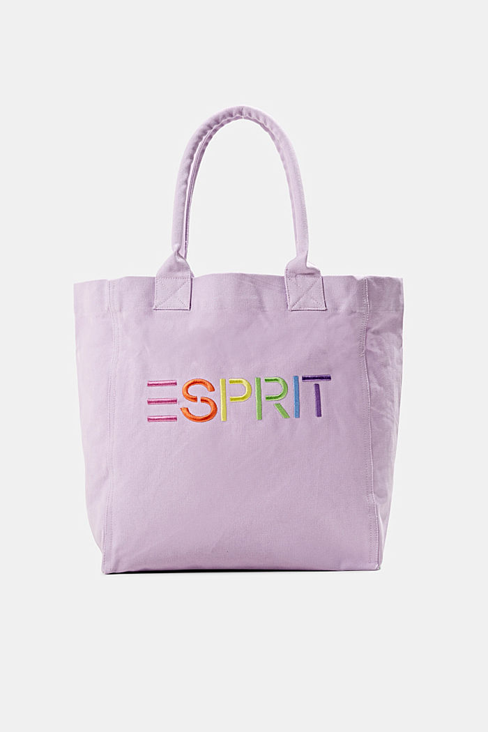 Canvas bag with logo embroidery, LILAC, overview
