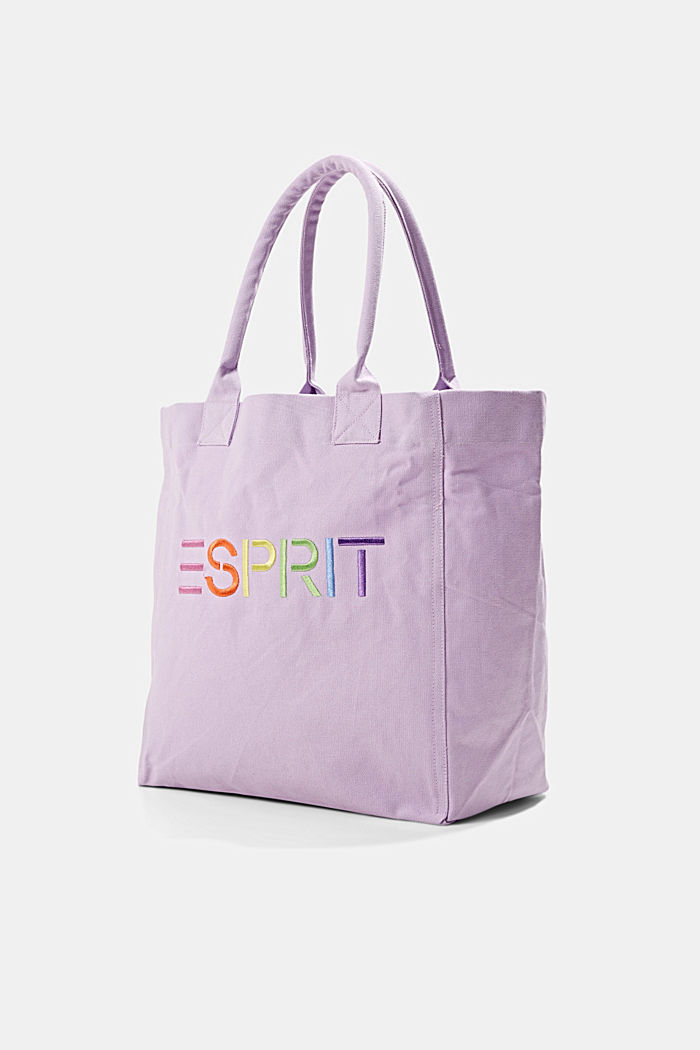Canvas bag with logo embroidery, LILAC, detail image number 2