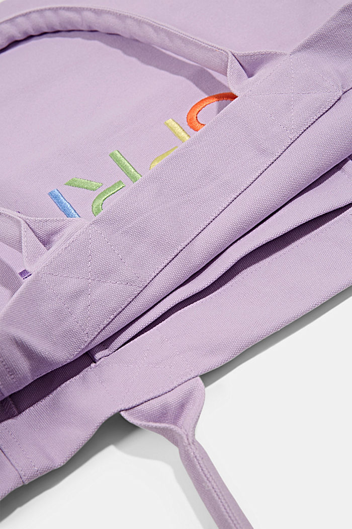 Canvas bag with logo embroidery, LILAC, detail image number 4