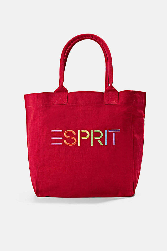 Canvas bag with logo embroidery, RED, overview