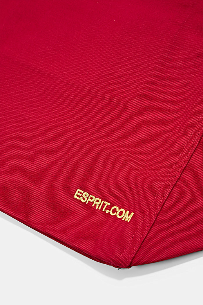 Canvas bag with logo embroidery, RED, detail image number 4