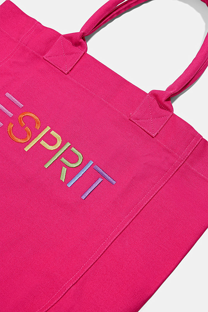 Canvas bag with logo embroidery, PINK FUCHSIA, detail image number 3