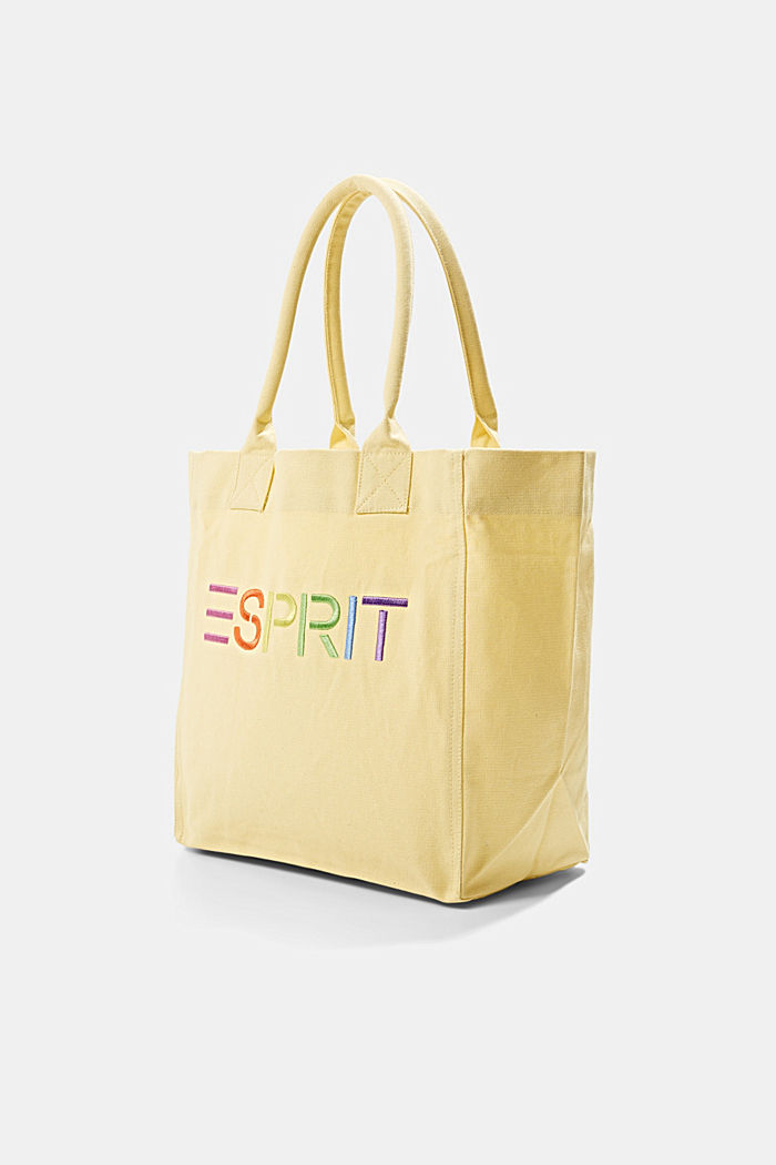 Canvas bag with logo embroidery, YELLOW, detail image number 2