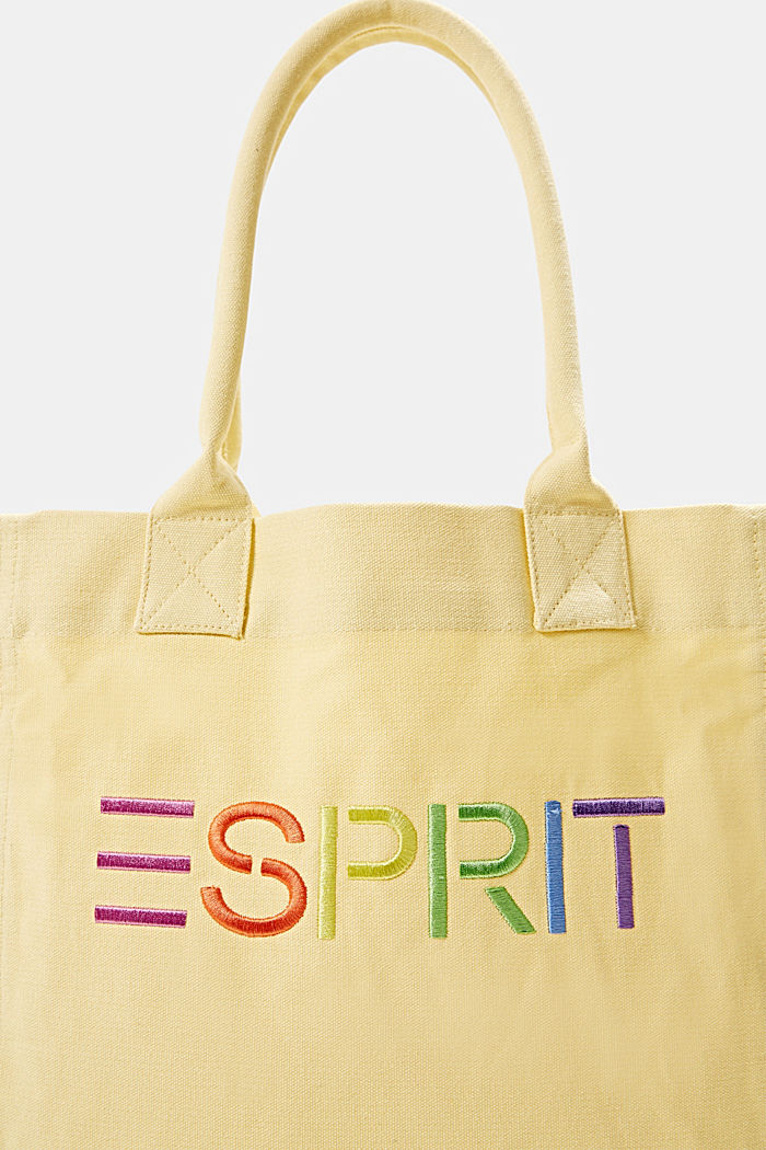 Canvas bag with logo embroidery, YELLOW, detail image number 6