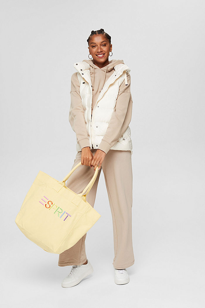 Canvas bag with logo embroidery, YELLOW, detail image number 1