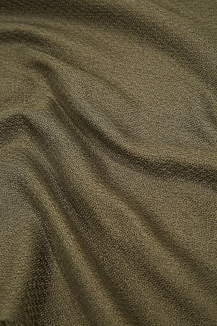 In materiale riciclato: sciarpa ad anello in tessuto tinta unita, DUSTY GREEN, detail image number 2