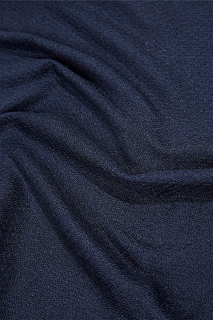 Recycled: plain-coloured woven scarf in a snood design, NAVY, detail image number 2