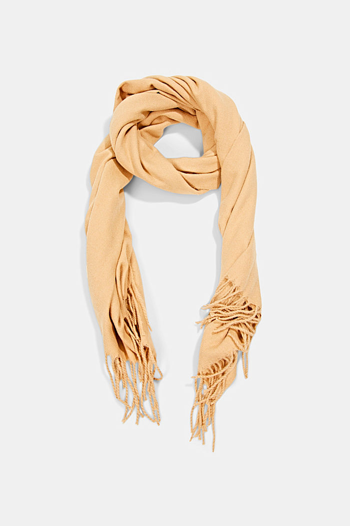 Gerecycled: extra zachte geweven sjaal met franjes