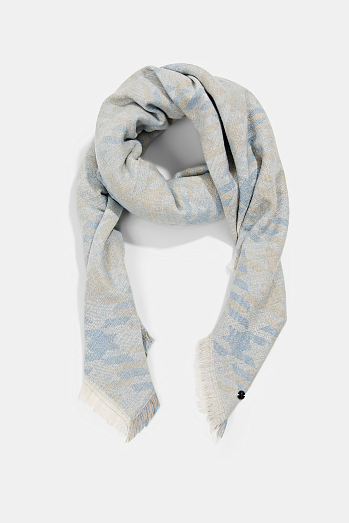 In materiale riciclato: foulard con grande motivo pied de poule, ICE, overview