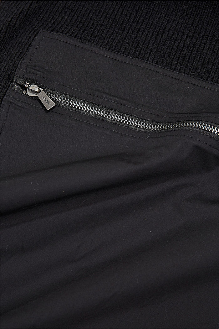 Sisältää villaa: kankainen huivi, jossa vetoketjutasku, BLACK, detail image number 2