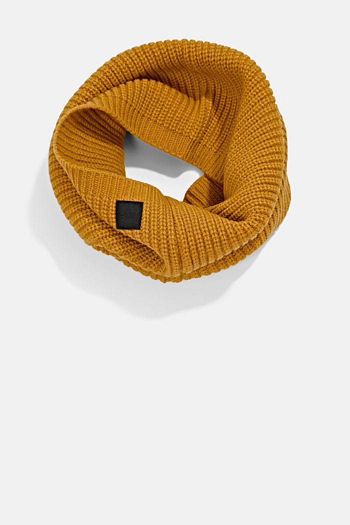 Shawl collar with responsible wool, YELLOW, overview