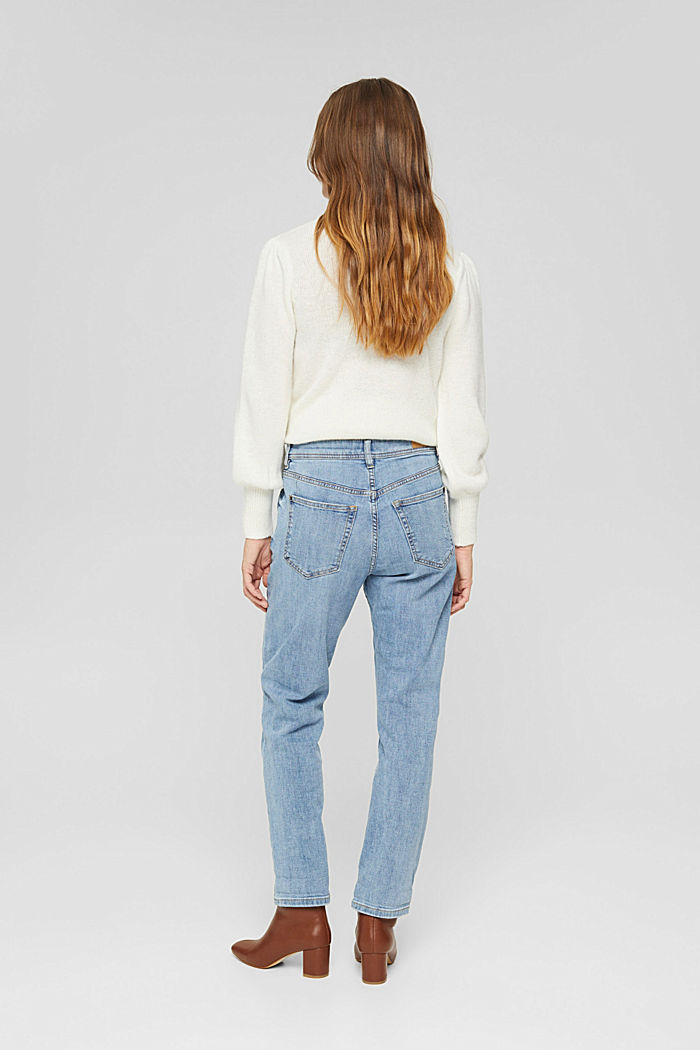 Jeans cropped in misto cotone, BLUE LIGHT WASHED, detail image number 3