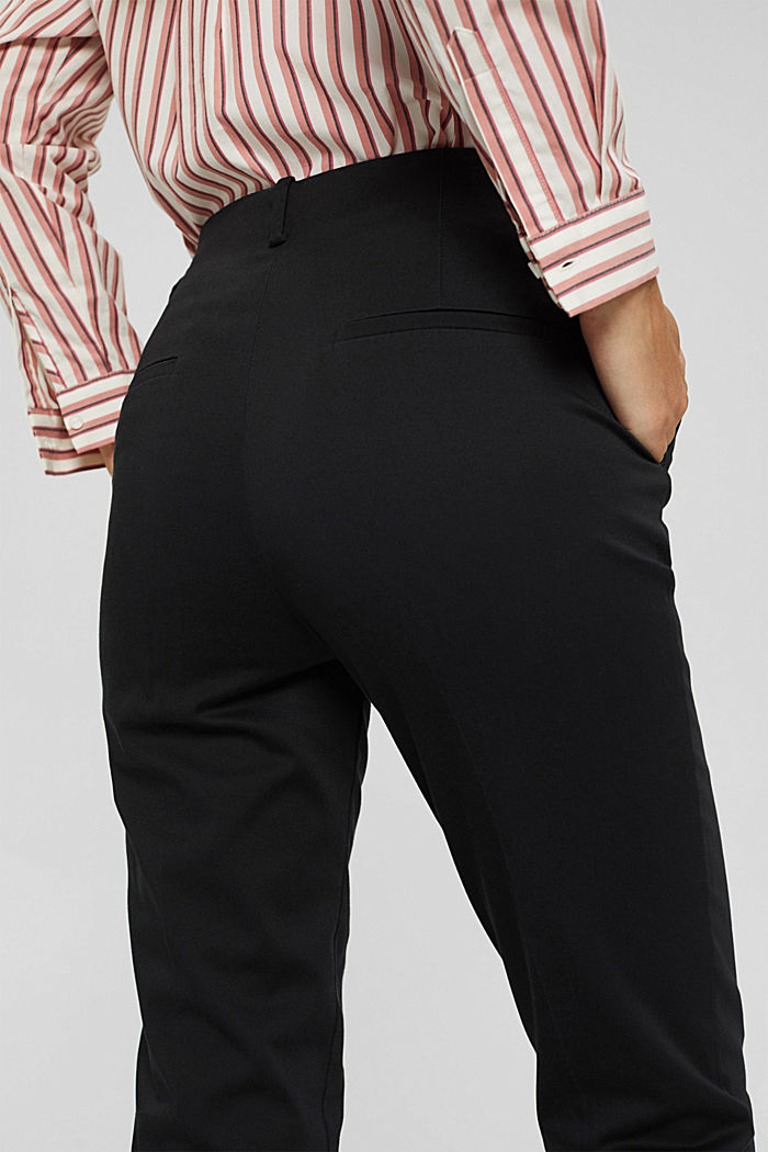 Pantaloni stretch in misto cotone, BLACK, detail image number 5
