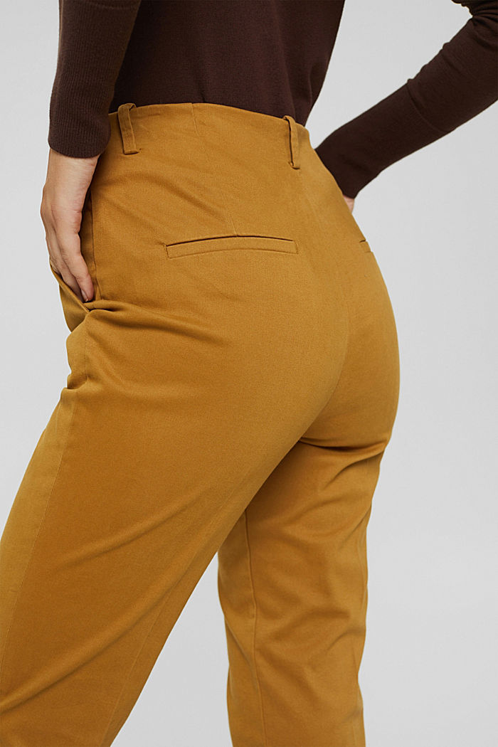 Cotton-blend stretch trousers, CAMEL, detail image number 5