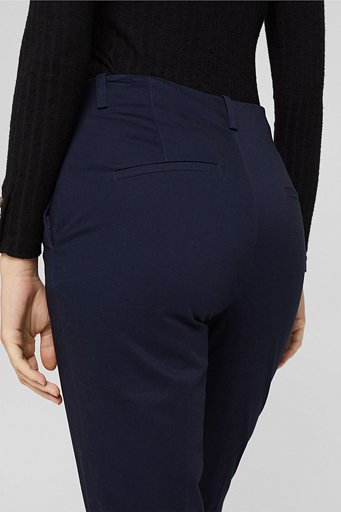 Cotton-blend stretch trousers, NAVY, detail image number 2