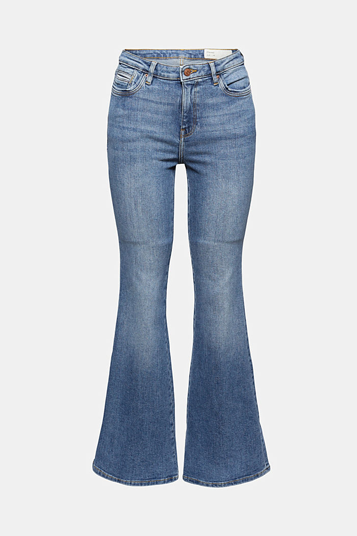 Jeans with flared leg, organic cotton