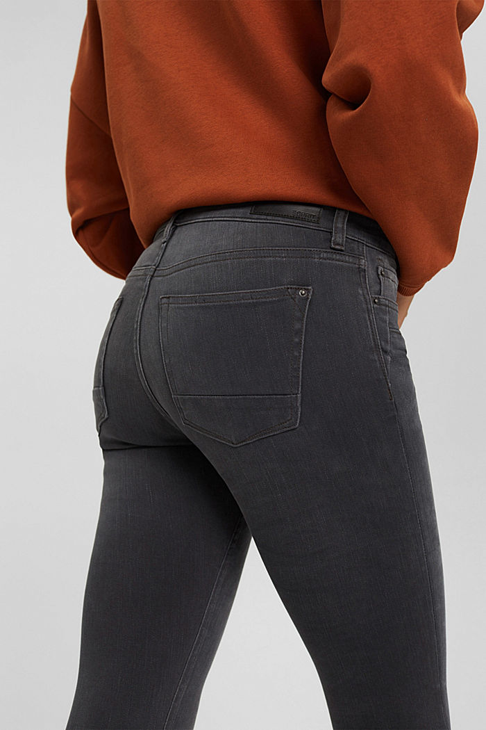 Jeans con abbottonatura ed effetto cashmere, BLACK DARK WASHED, detail image number 5