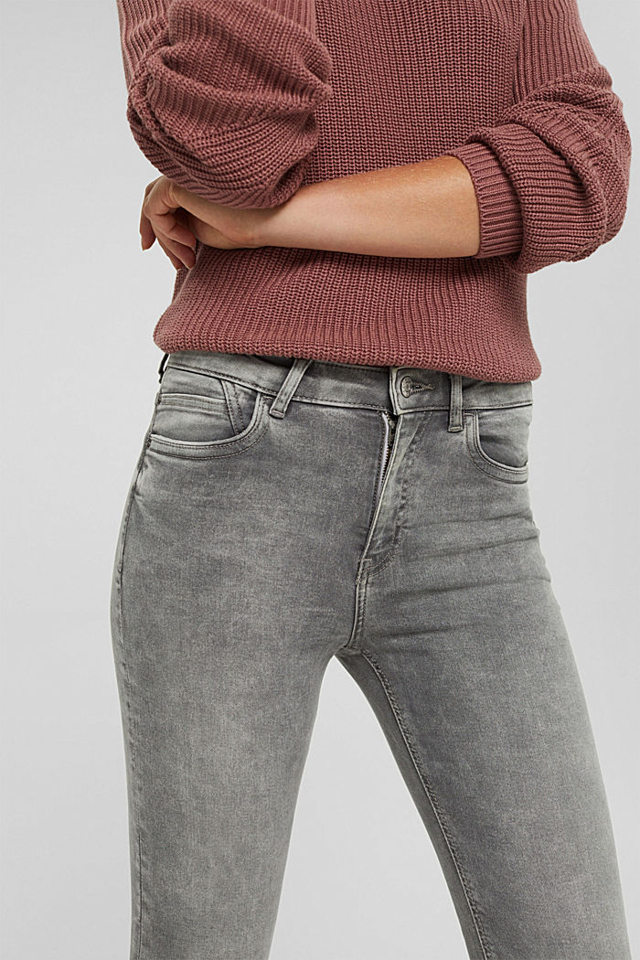 Super stretch jeans with a trendy wash, GREY MEDIUM WASHED, detail image number 2