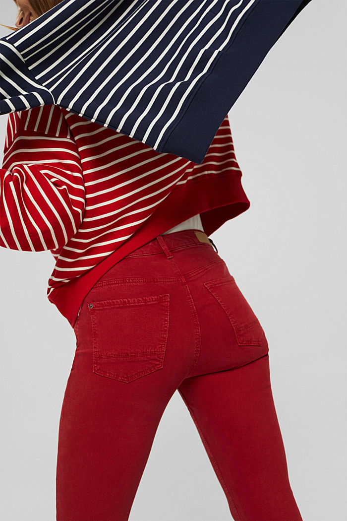 Twill trousers made of blended TENCEL™ and organic cotton, RED, detail image number 2