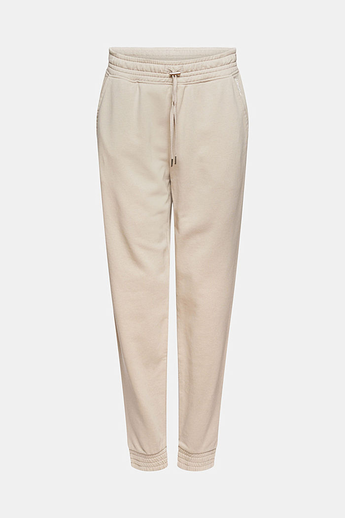 Extra-soft tracksuit bottoms with organic cotton, LIGHT TAUPE, overview