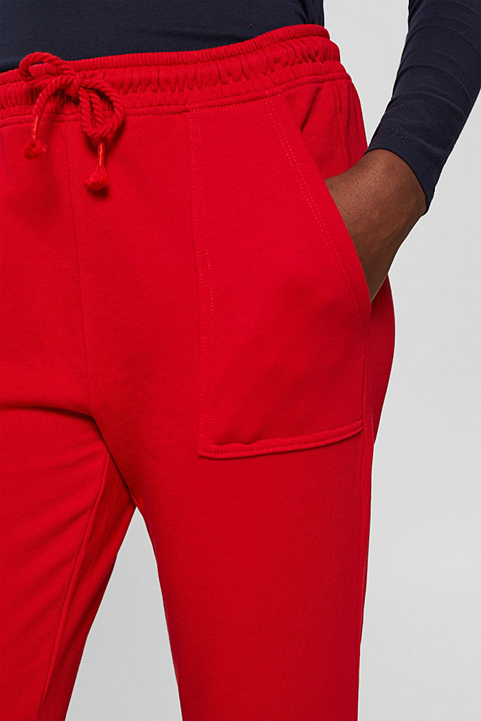 Sweatbroek in jogger-stijl, organic cotton, RED, detail image number 2
