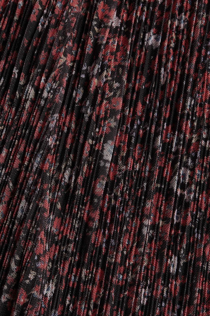 Millefleurs-hame pliseerattua verkkokangasta, BLACK, detail image number 4