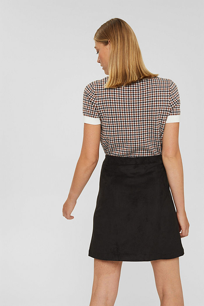 Faux suede mini skirt, BLACK, detail image number 3